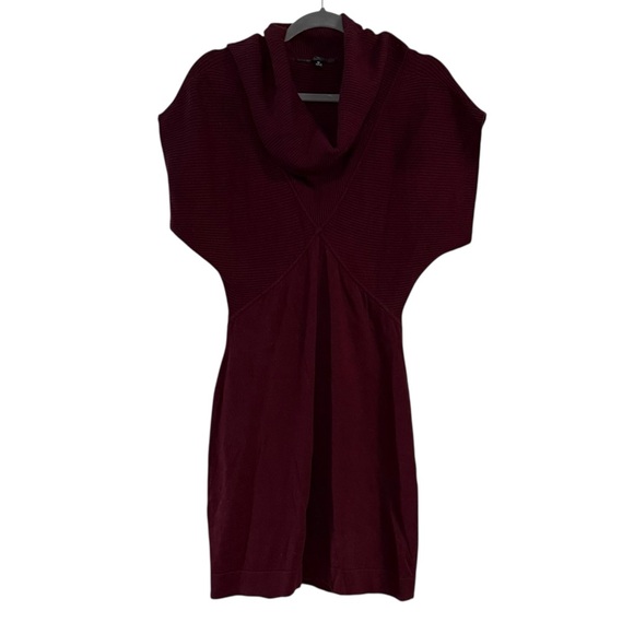 Nine West Bodycon Cowl Neck Burgundy Sweater Dress - Picture 1 of 7